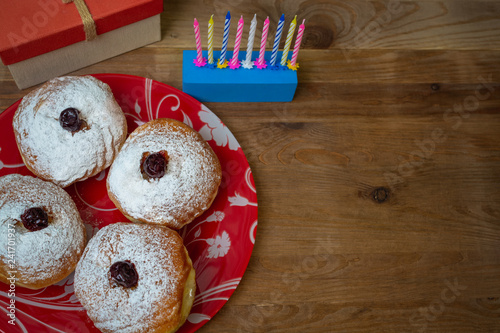 Delicious donuts for birthday photo