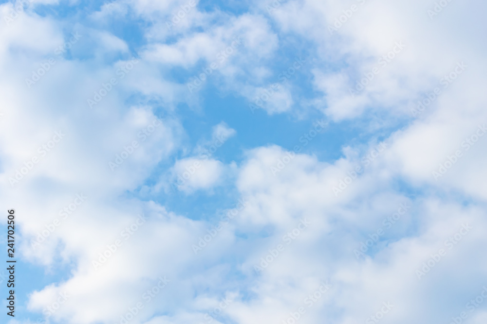 The sky with clouds moving with the wind.