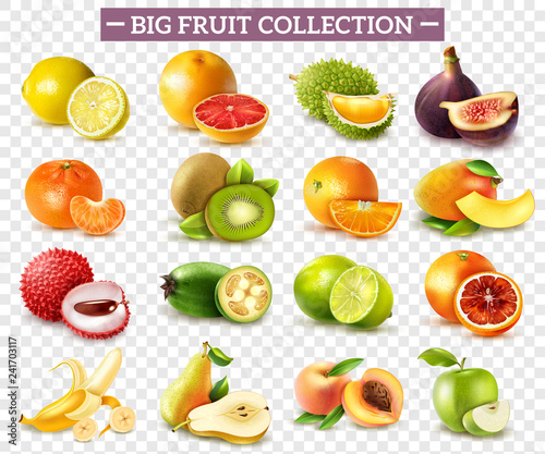 Realistic Fruit Set