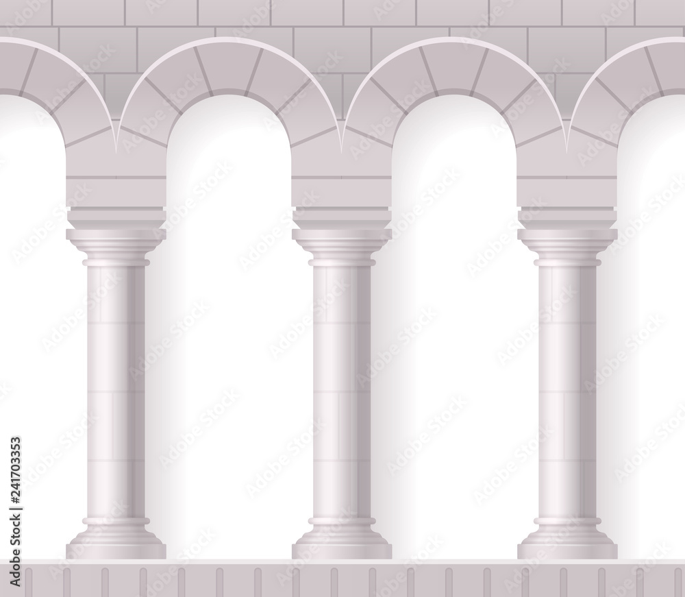 Realistic White Antique Columns