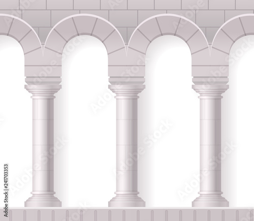 Realistic White Antique Columns