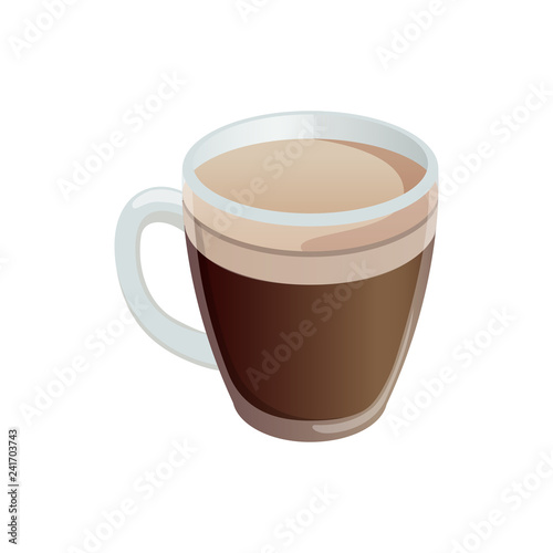 Cocoa in the glass. Realistic illustration. Vector illustration. EPS 10.