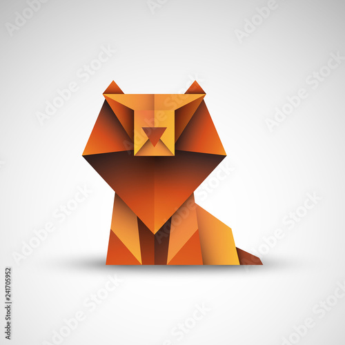 lew origami wektor