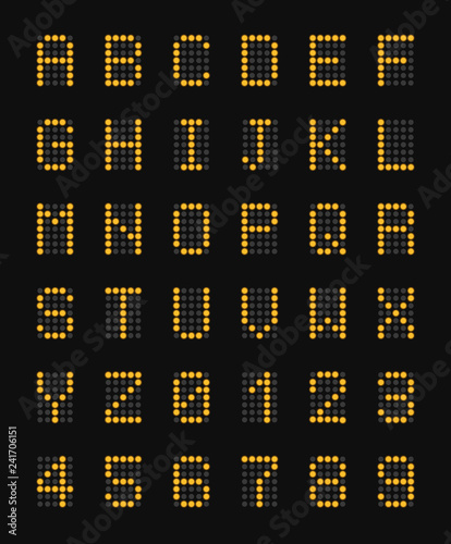 Alphabet Airport Board Realistic Composition