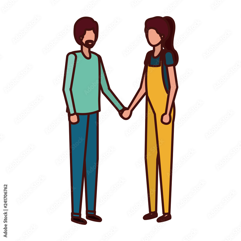 young couple avatar character young couple avatar character