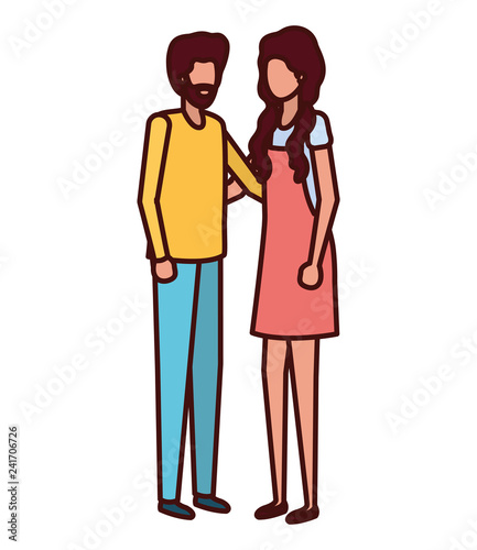 Wallpaper Mural young couple avatar character Torontodigital.ca