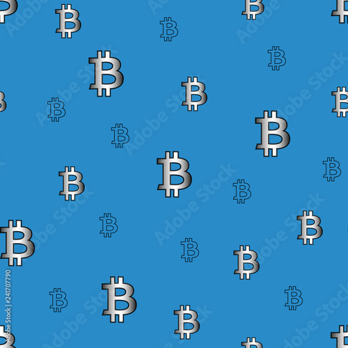 Vector seamless pattern with bitcoin symbol. Surface for wrapping paper, shirts, cloths, Digital paper