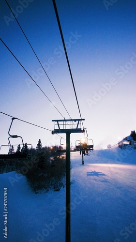 Ski Lift at Dusk