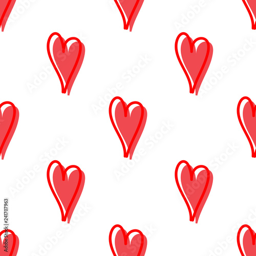 Vector seamless pattern with hearts. Surface for wrapping paper, shirts, cloths, Digital paper