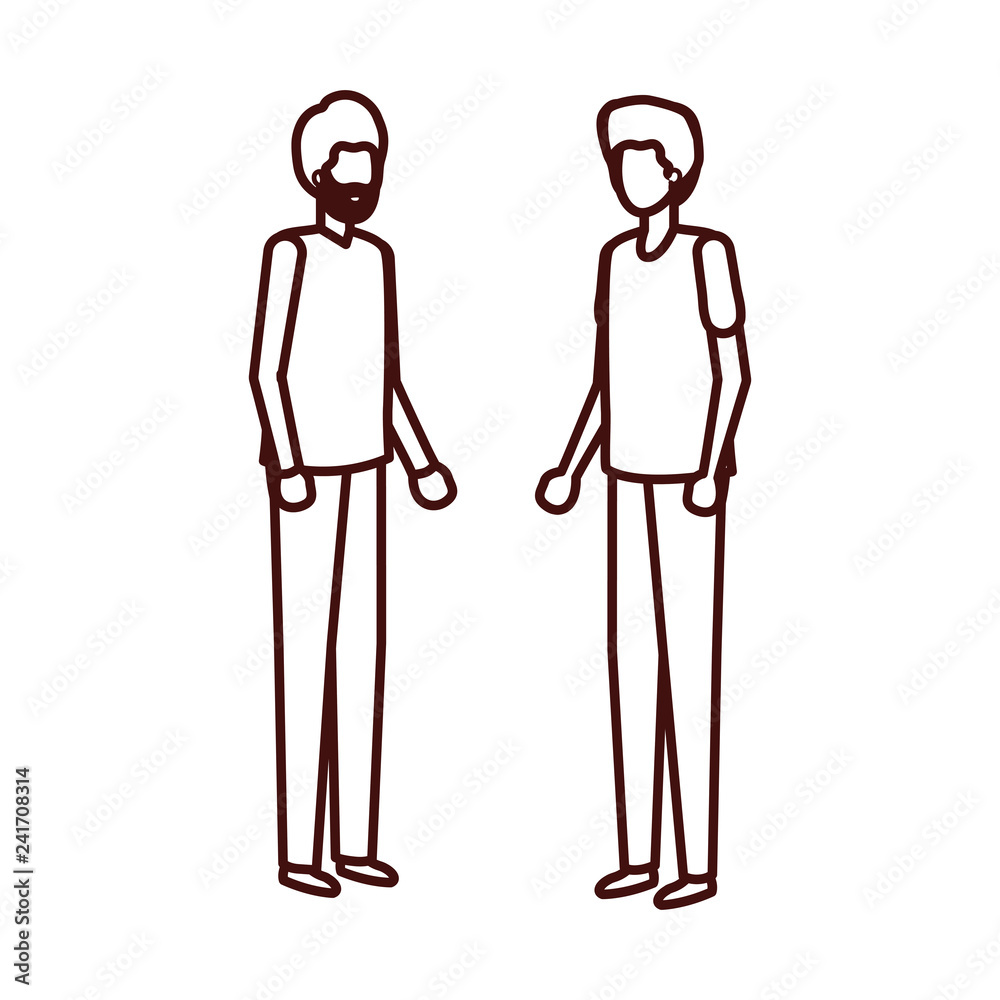 young men standing avatar character young men standing avatar character