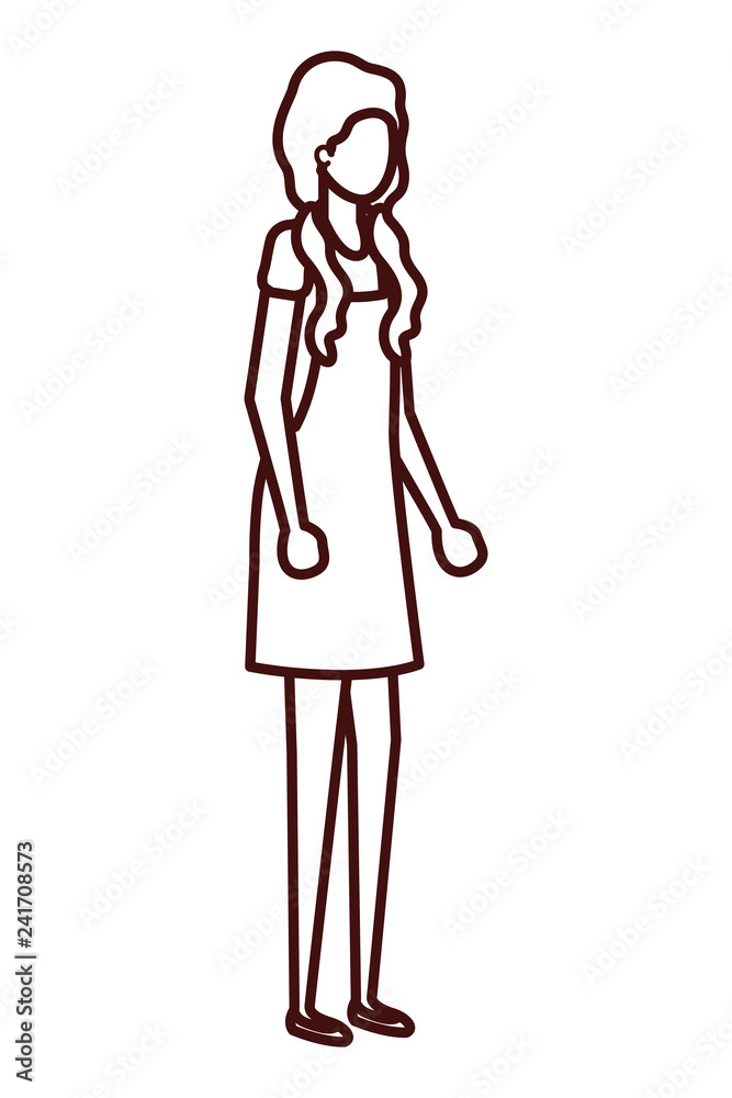 young woman standing avatar character young woman standing avatar character