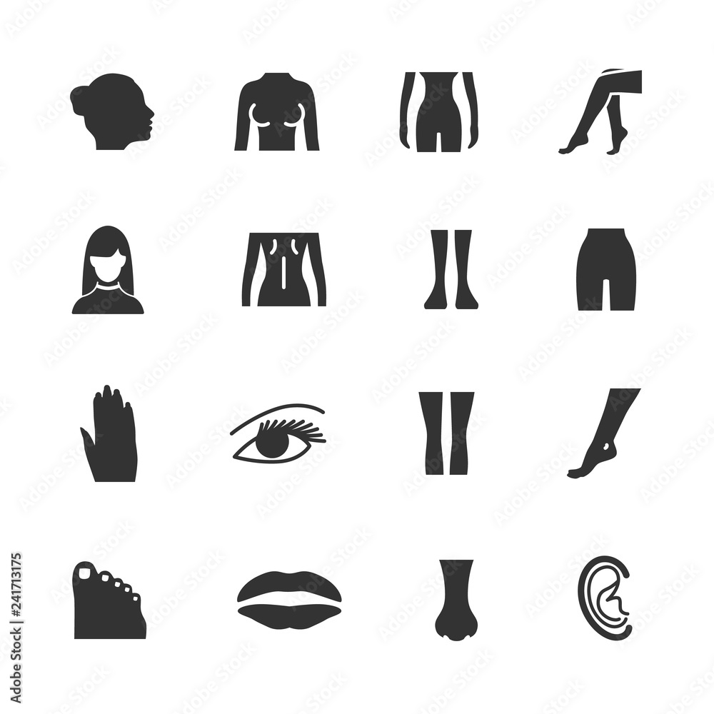 vector-image-set-of-female-body-parts-icons-stock-vector-adobe-stock