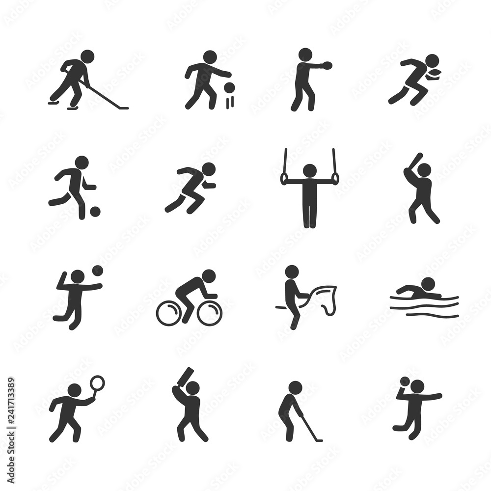 Vector illustration of sports action icon.Sports game. Stock
