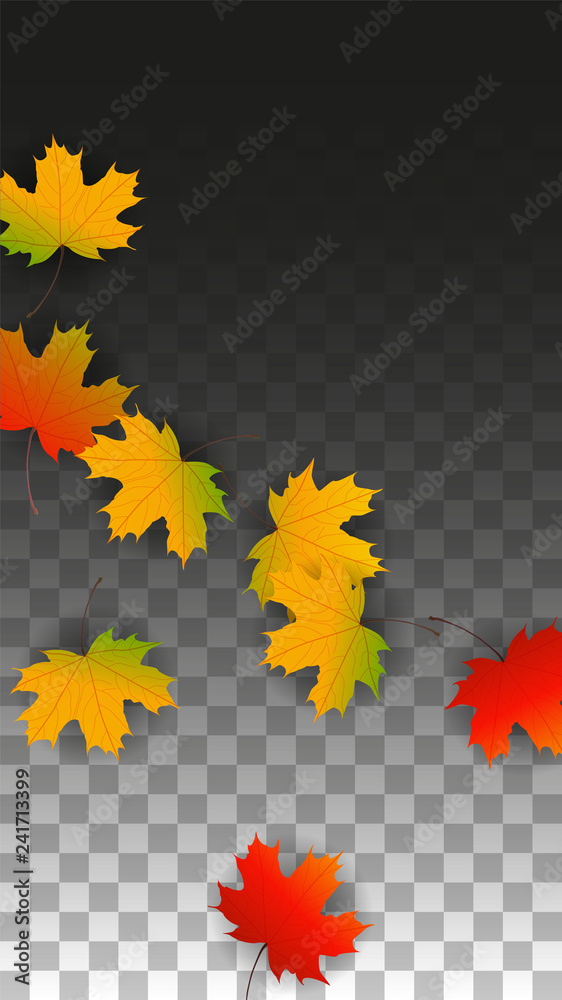 September Vector Background with Golden Falling Leaves. Autumn Illustration with Maple Red, Orange, Yellow Foliage. Isolated Leaf on Transparent Background. Bright Swirl. Suitable for Posters. September Vector Background with Golden Falling Leaves. Autumn Illustration with Maple Red, Orange, Yellow Foliage. Isolated Leaf on Transparent Background. Bright Swirl. Suitable for Posters.