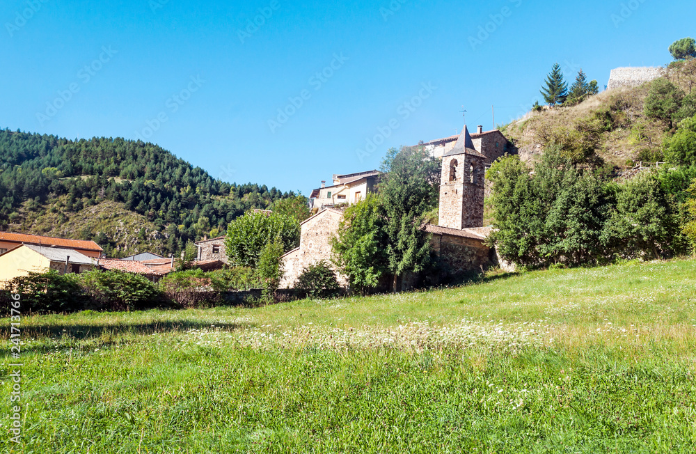 Rural village in Girona in the Pyrenees mountains