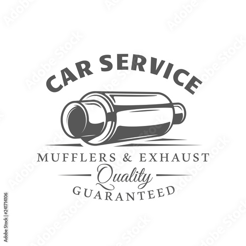 Car service label isolated on white background