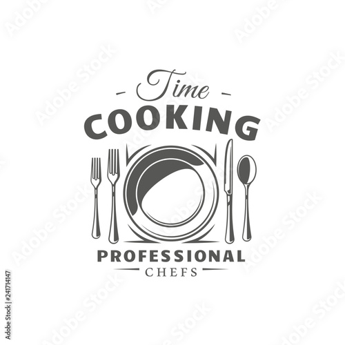 Cooking label isolated on white background