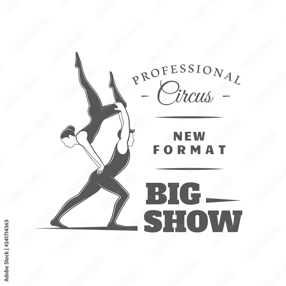 Circus label isolated on white background