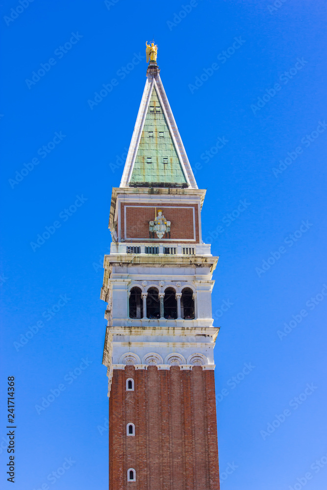Campanile bel tower on Saint Marco square in Venice, Italy