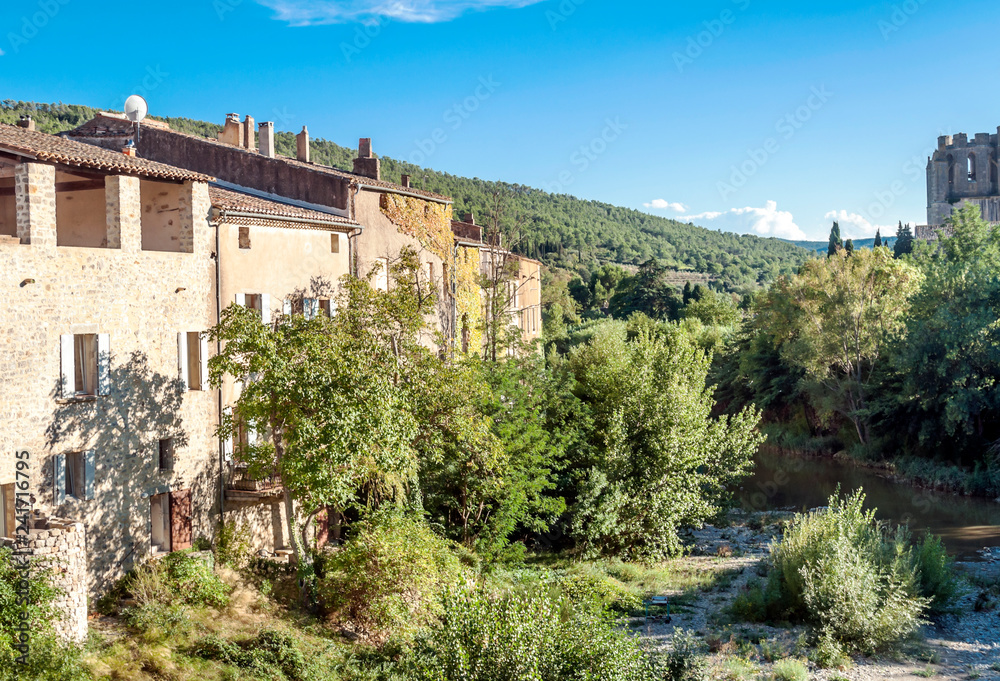 Lagrasse village in southern France on a sunny day