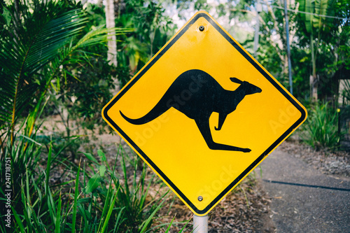 Australia, Magnetic Island, Kangaroo Animal Crossing Sign photo