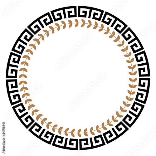 Fotografie Greek key round frame
