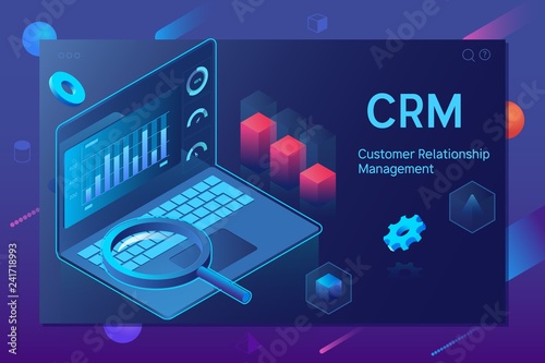 Customer relationship management CRM concept. CRM concept design with vector elements.