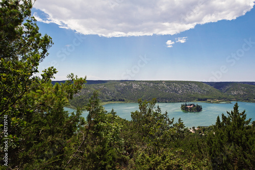 Roski slap.Krka river in Krka National Park. Croatia. Dalmatia