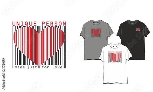 barcode heart t-shirt