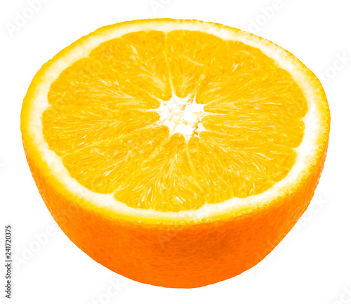 half of orange isolated on a white background