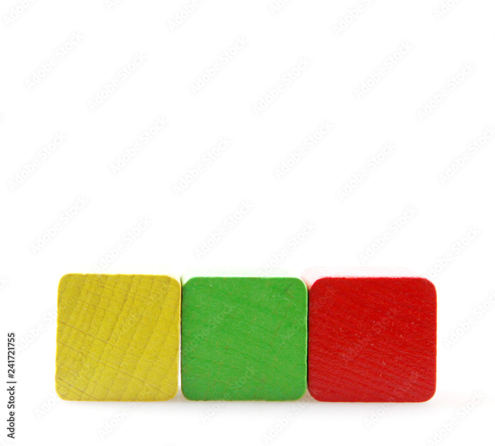 Colorful Wooden Blocks Isolated On White Background Colorful Wooden Blocks Isolated On White Background