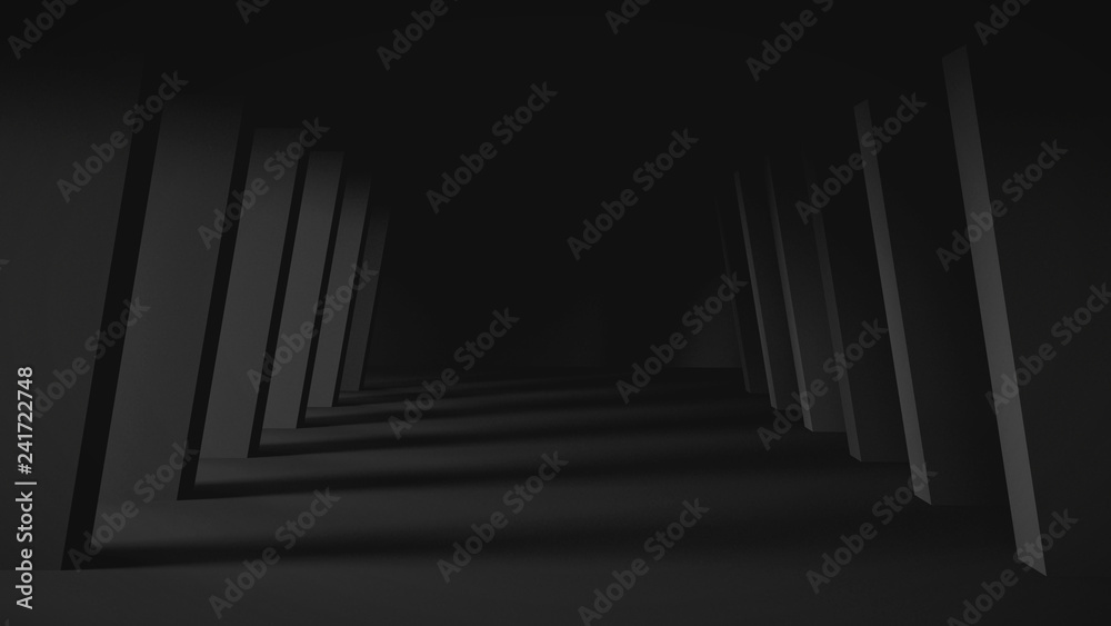 Dark tunnel with light background 3d illustration Dark tunnel with light background 3d illustration
