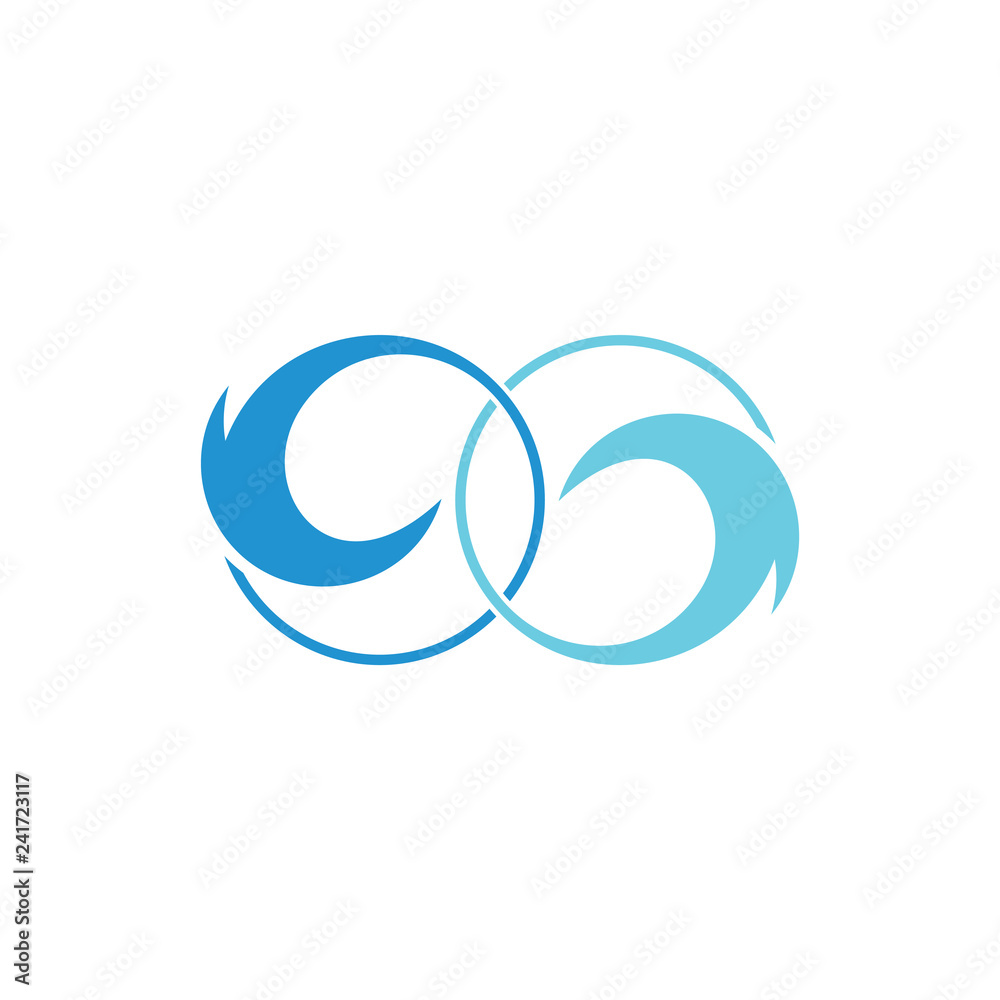 linked circle geometric curves shape circle logo vector linked circle geometric curves shape circle logo vector