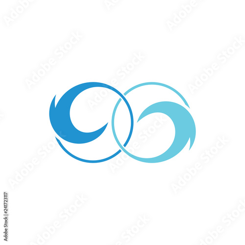 linked circle geometric curves shape circle logo vector