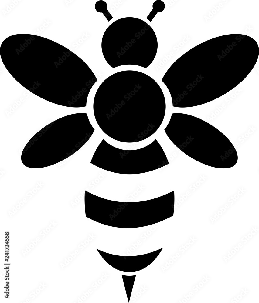 Stylized honey bee isolated on white background Stylized honey bee isolated on white background