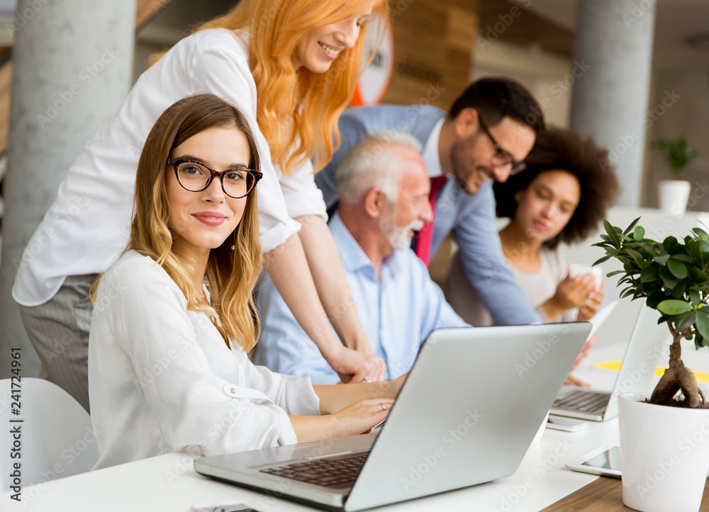 Businesspeople working in team