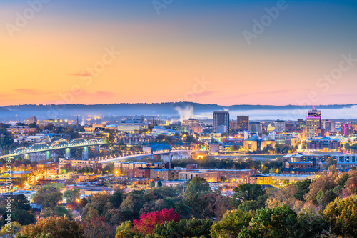 Chattanooga, Tennessee, USA downtown city skyline at dusk