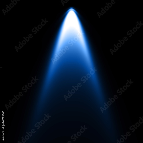 Isolated blue spotlight effect on black background. Light show. Light from the top clipart.