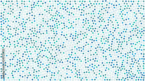 Cute hearts. Background with small hearts. Pattern with a lot small blue hearts on white background. Template for greeting card Happy Valentines day, textile design, love concept. Vector illustration.