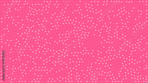 Cute hearts. Background with small hearts. Pattern with a lot small pink hearts on pink background. Template for greeting card Happy Valentines day, textile design, love concept. Vector illustration.