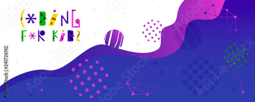 Abstract background with lettering for children coding design concept in flat style