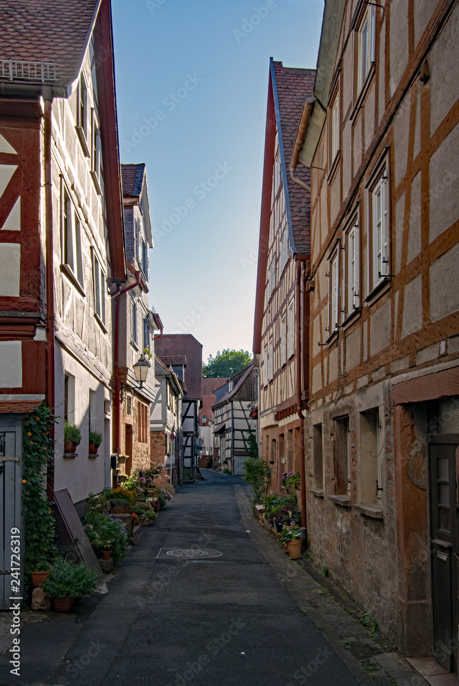 In den Straßen der Altstadt von Büdingen, Wetterau, Hessen, Deutschland 