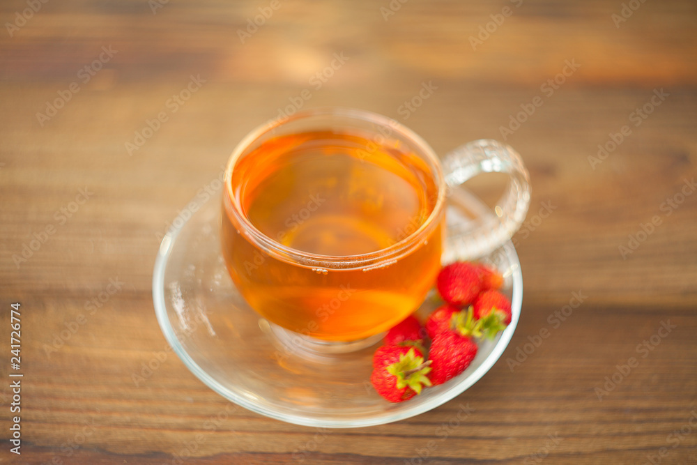 wild strawberry tea in beautiful cup wild strawberry tea in beautiful cup