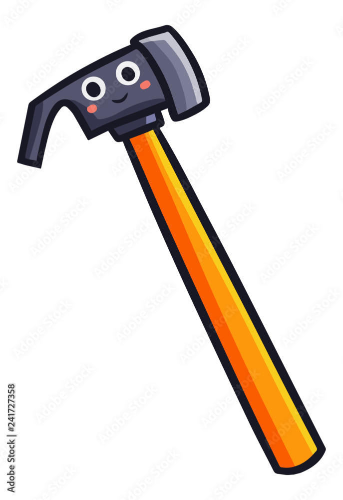Funny and cute hammer smiling happily - vector Funny and cute hammer smiling happily - vector