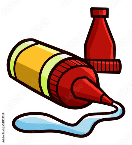 Cute and funny glue spilled out - vector