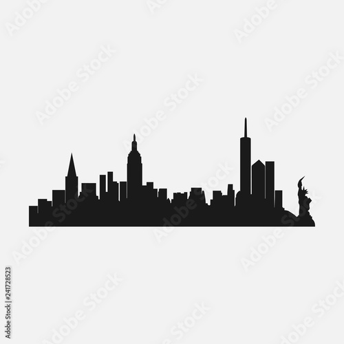 silhouette of the city of New york  the famous city of america