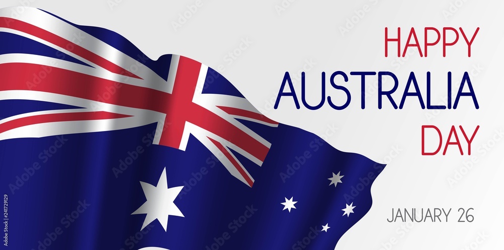 Happy Australia Day. Banner for Australia National Day with flag Stock ...