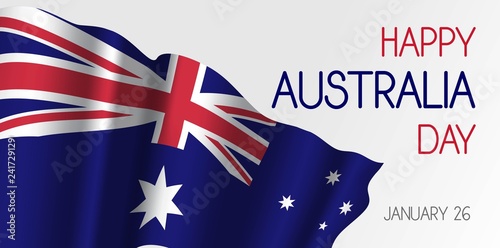 Happy Australia Day. Banner for Australia National Day with flag