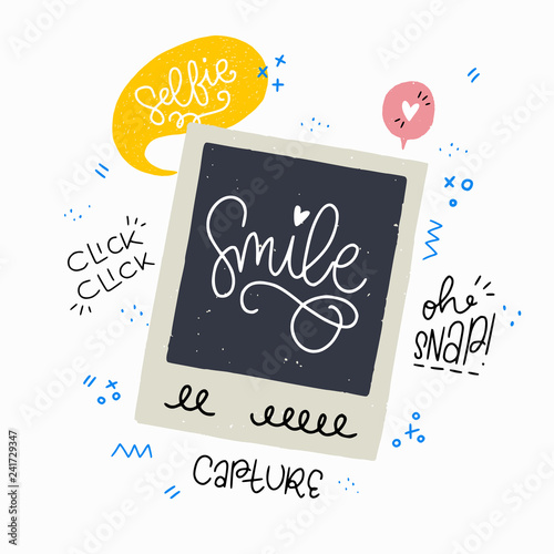 Instant photo frame and phrases