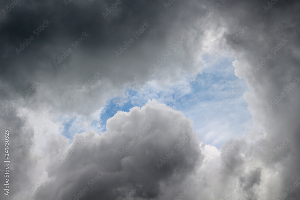 Hole of the sky and storm clouds Hole of the sky and storm clouds